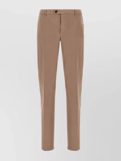 Pal Zileri Cotton Trousers With Back Pockets And Belt Loops In Brown