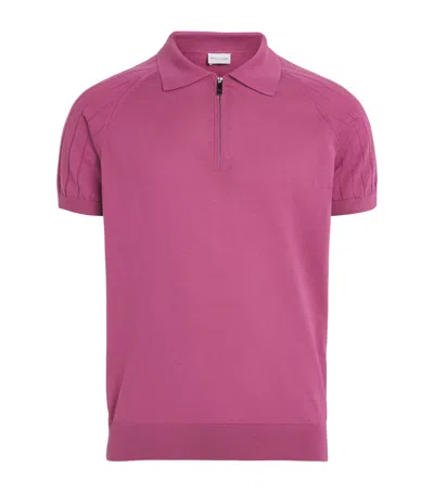 Pal Zileri Cotton Zip-up Polo Shirt In Pink