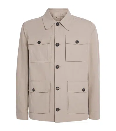 Pal Zileri Cotton-blend Field Jacket In Neutral