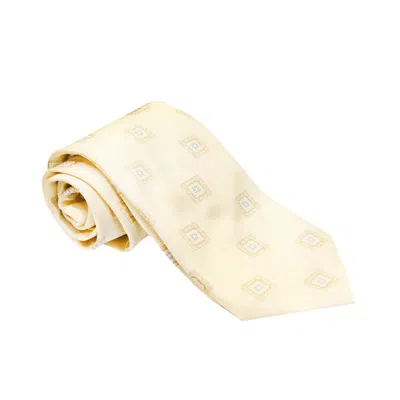 Pal Zileri Cream Patterned Silk Tie In White