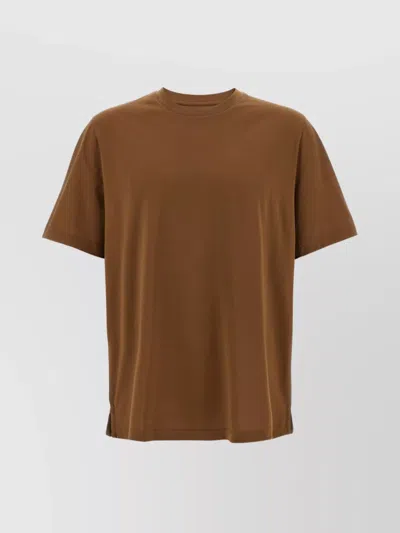 Pal Zileri Crew Neck Cotton T-shirt With Side Slits In Multicolor