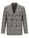 Pal Zileri Double-breasted Blazer Featuring Notch Lapel In Gray