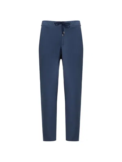 Pal Zileri Drawstring Trousers In Blue