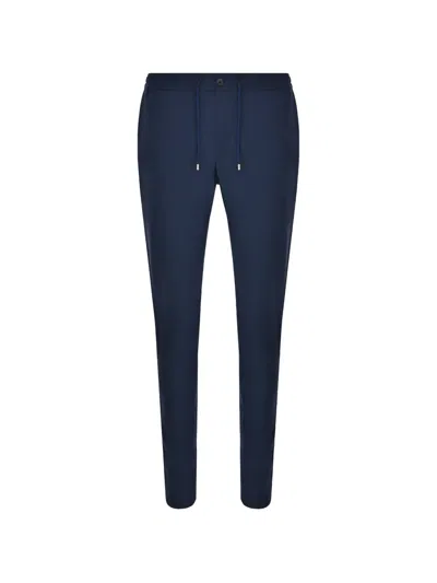 Pal Zileri Drawstring-waist Tapered Trousers In Blue