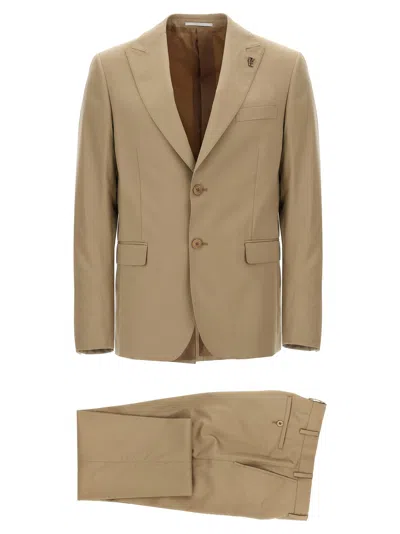 Pal Zileri Duca Suits Beige In Brown