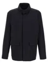 Pal Zileri Utility Jacket With Front Pockets And High Collar In Black