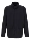 Pal Zileri Utility Jacket With Front Pockets And High Collar In Blue