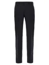 Pal Zileri Wool Trousers With Back Pockets And Belt Loops In Black