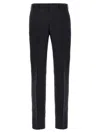 Pal Zileri Wool Trousers With Back Pockets And Belt Loops In Black
