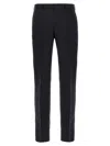 Pal Zileri Wool Trousers With Back Pockets And Belt Loops In Black