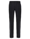 Pal Zileri Wool Trousers With Back Pockets And Belt Loops In Black
