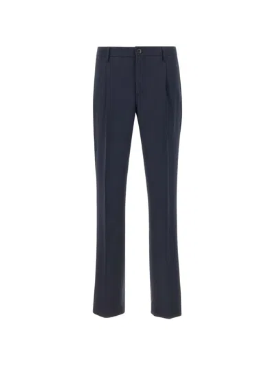 Pal Zileri Front Pleats Button Trousers In Blue