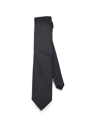 Pal Zileri Geometric-pattern Silk Tie In Black