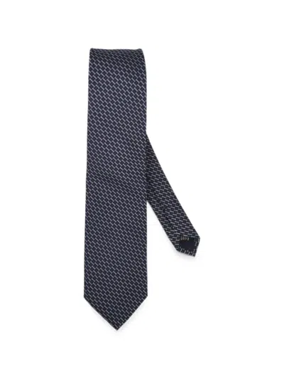 Pal Zileri Geometric-pattern Silk Tie In Blue
