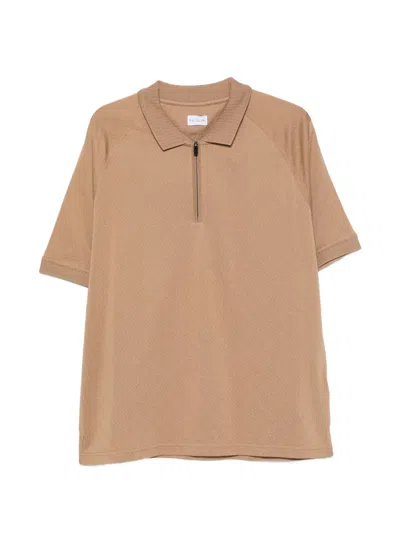 Pal Zileri Geometric-pattern Zip-fastening Polo Shirt In Neutral