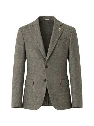 Pal Zileri Herringbone-pattern Single-breasted Blazer In Gray