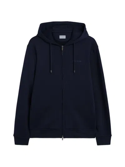 Pal Zileri Hooded Zip Sweater In Blue