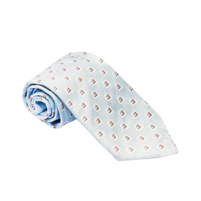 Pal Zileri Light-blue Patterned Silk Sevenfold Tie