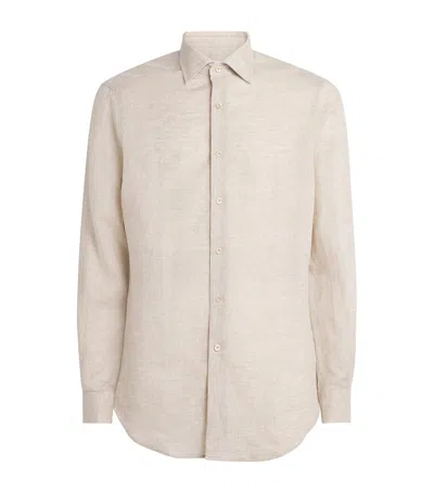 Pal Zileri Linen Shirt In White