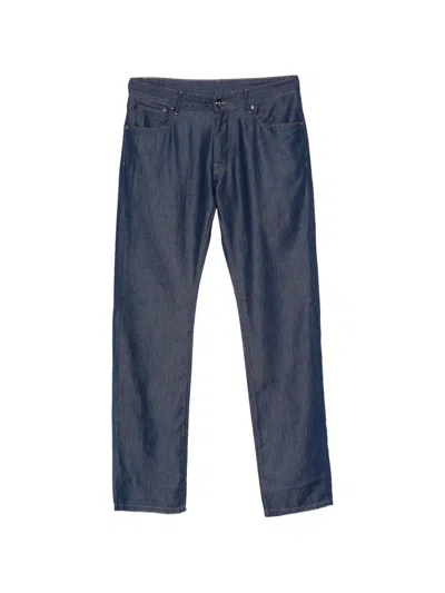 Pal Zileri Logo-patch Jeans In Blue