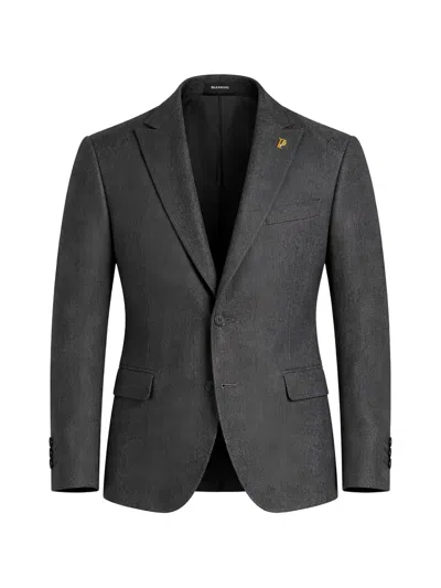 Pal Zileri Logo-plaque Single-breasted Blazer In Gray