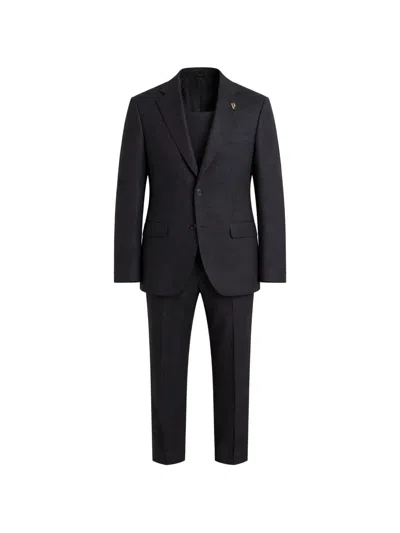 Pal Zileri Logo-plaque Single-breasted Suit In Black