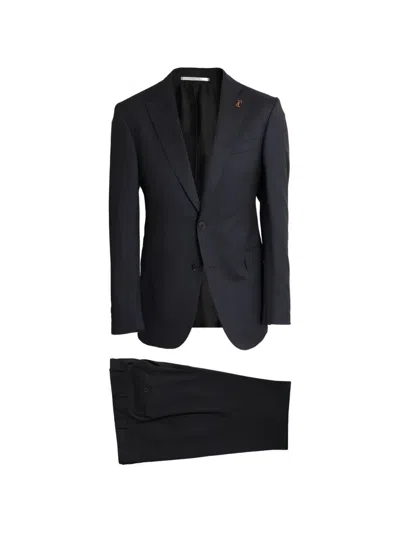 Pal Zileri Logo-plaque Single-breasted Suit In Black