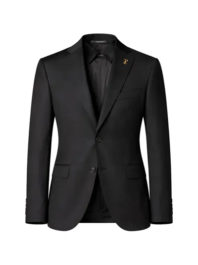 Pal Zileri Logo-plaque Wool Blazer In Black