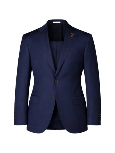 Pal Zileri Logo-plaque Wool Blazer In Blue