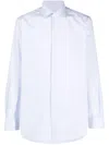 Pal Zileri Striped Long-sleeved Cotton Shirt In Blue