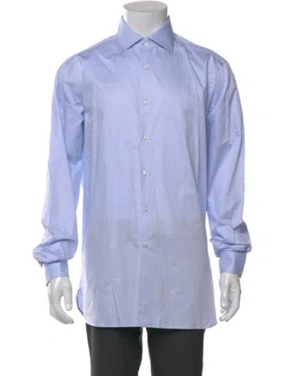 Pre-owned Pal Zileri Long Sleeve Tuxedo Shirt In Blue