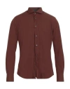 Pal Zileri Man Shirt Brown Size 15 ¾ Cotton In Red