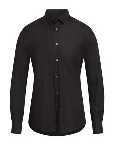 Pal Zileri Man Shirt Charcoal Size 17 Cotton In Black