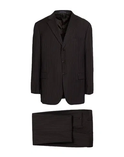 Pal Zileri Man Suit Dark Brown Size 50 Virgin Wool