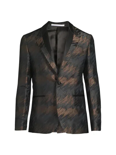 Pal Zileri Men's Abstract Silk-blend Single-breasted Dinner Jacket In Black