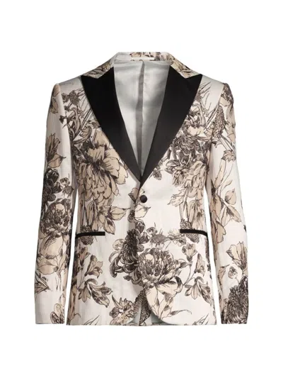 Pal Zileri Men's Floral Dinner Jacket In Ivory Multi