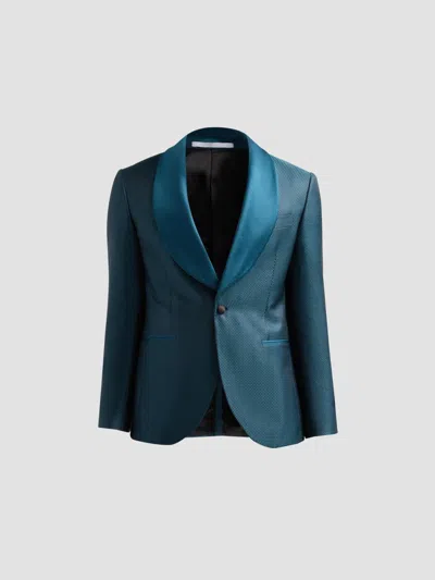 Pal Zileri Men's Geometric Jacquard Wool-blend Dinner Jacket In Blue
