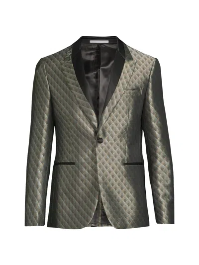 Pal Zileri Men's Geometric Single-breasted Dinner Jacket In Gray
