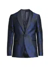 Pal Zileri Men's Leaf Silk-blend One-button Dinner Jacket In Navy Multi