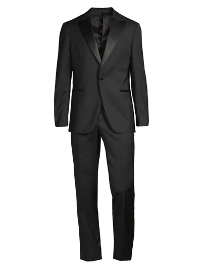 Pal Zileri Men's Stretch-wool Peak-lapel Tuxedo In Black