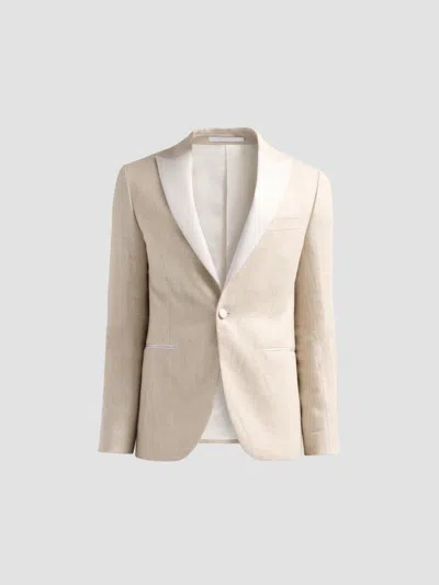 Pal Zileri Men's Textured Linen-blend Dinner Jacket In Neutral