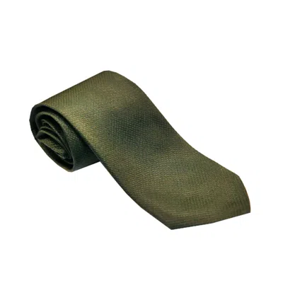 Pal Zileri Olive-green Solid Silk Tie In Multi