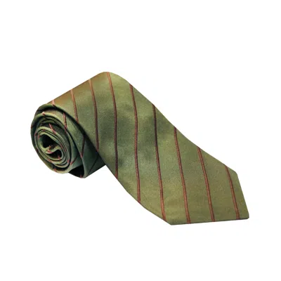Pal Zileri Olive-green Striped Silk Tie In Multi