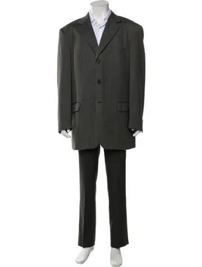 Pre-owned Pal Zileri Patterned Blazer In Green