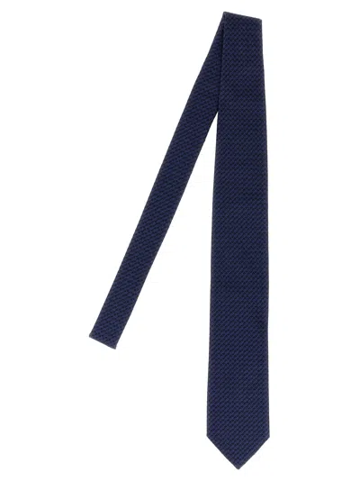 Pal Zileri Textured Silk Tie Slim Design In Blue