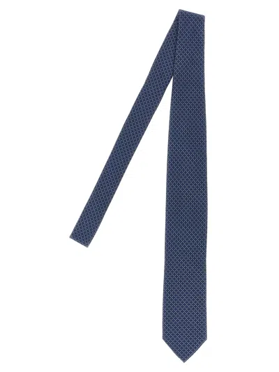Pal Zileri Patterned Silk Tie In Blue