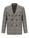 Pal Zileri Double-breasted Blazer Featuring Notch Lapel In Gray