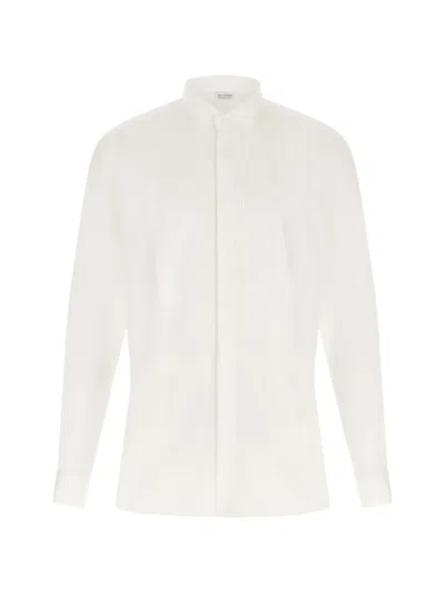 Pal Zileri Pleated-bib Tuxedo Cotton Shirt In Neutral