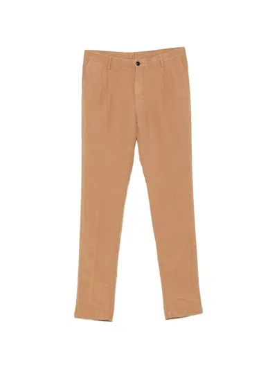 Pal Zileri Pleated-front Slim-fit Chinos In Brown