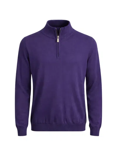 Pal Zileri Quarter-zip Sweater In Purple